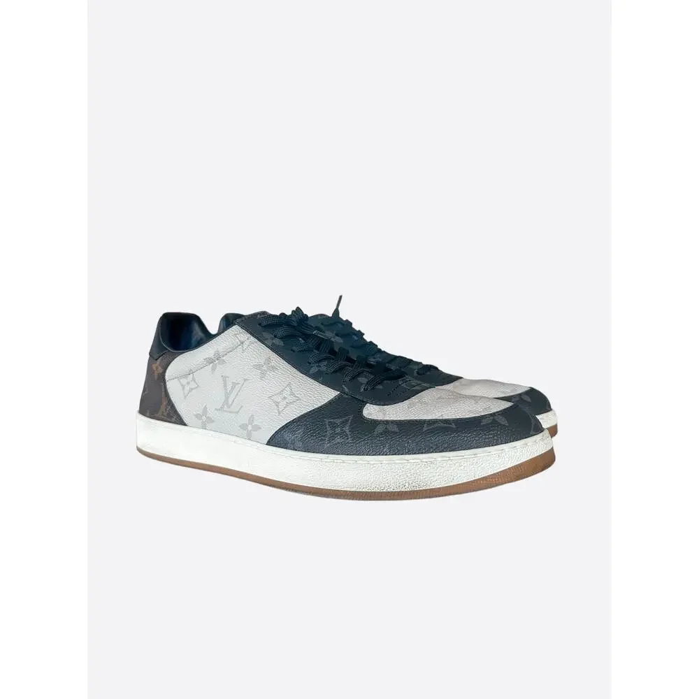 Louis Vuitton Brown White & Black Monogram Rivoli Sneakers - Picture 5 of 8